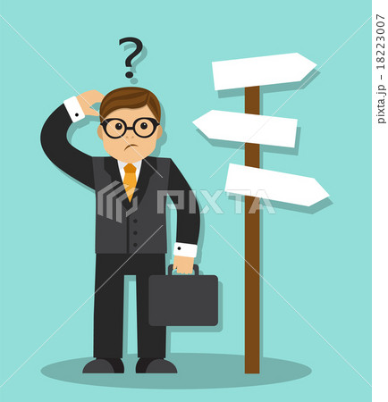 vector illustration of man standing and choose  18223007