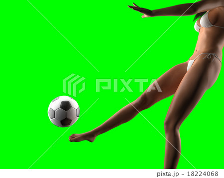 Young sexy woman football player 18224068