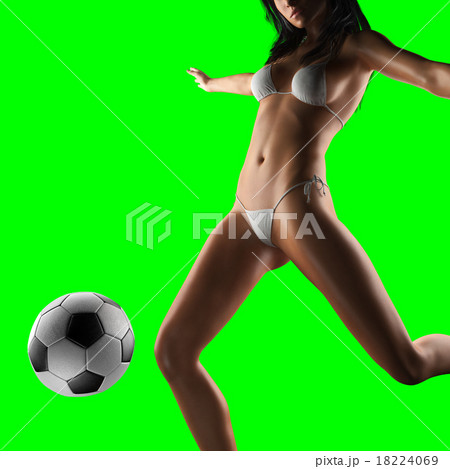 Young sexy woman football player  18224069