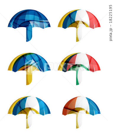 Set of abstract umbrella icons, business logotype Set of abstract umbrella icons, business logotype 18225195