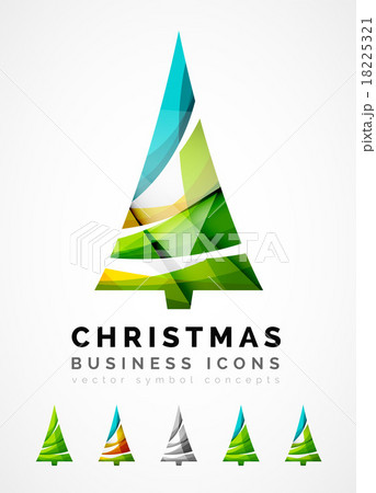 Set of abstract Christmas Tree Icons, business Set of abstract Christmas Tree Icons, business 18225321