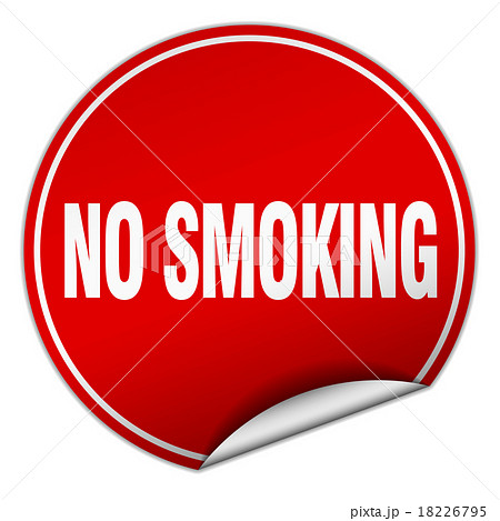no smoking round red sticker isolated on white no smoking round red sticker isolated on white 18226795