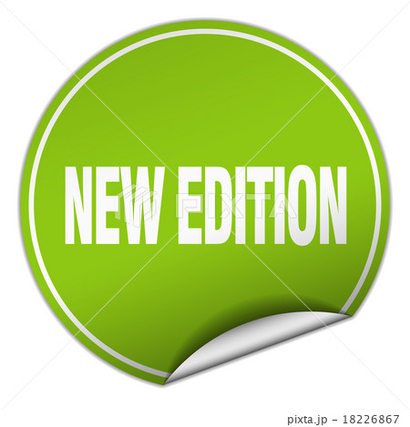 new edition round green sticker isolated on white 18226867
