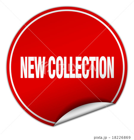 new collection round red sticker isolated on white 18226869