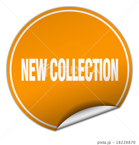 new collection round orange sticker on white 18226870