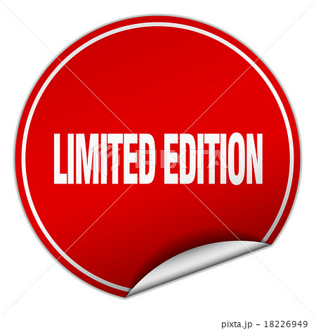 limited edition round red sticker on white 18226949