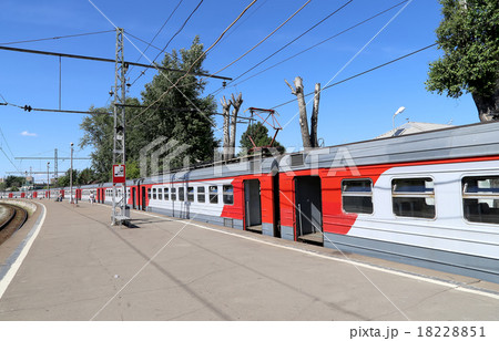 Trains at a Rizhsky Railway Station.Moscow, Russia Trains at a Rizhsky Railway Station.Moscow, Russia 18228851