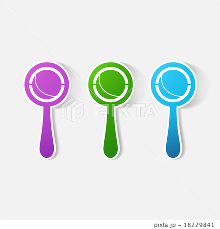 Paper clipped sticker: rattle 18229841