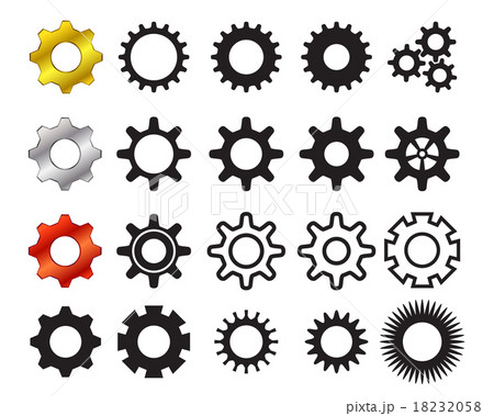 Set of cog icons in many style Set of cog icons in many style 18232058
