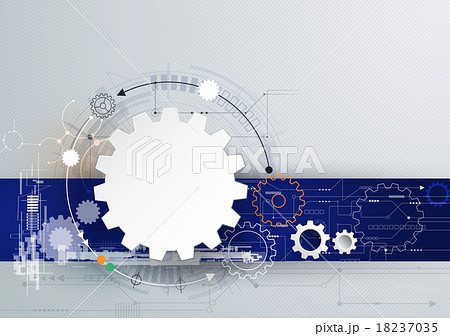 Vector illustration gear wheel and circuit board 18237035