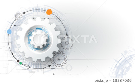 Vector illustration gear wheel and circuit board 18237036