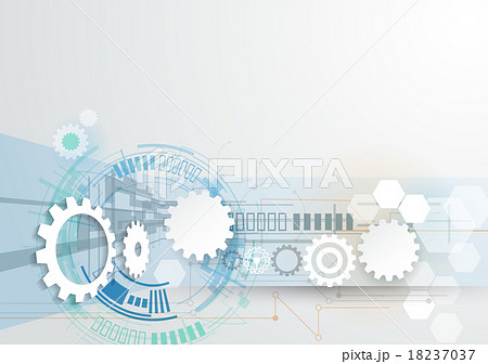 Vector illustration gear wheel and circuit board 18237037