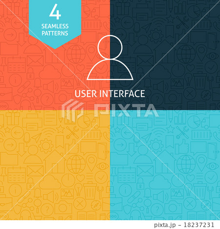 Line Art Website Mobile User Interface Pattern Set 18237231