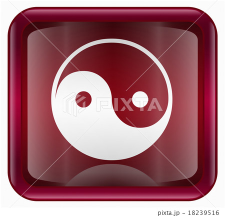 yin yang symbol icon red, isolated on white yin yang symbol icon red, isolated on white 18239516