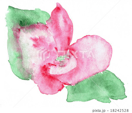 Watercolor illustration of stylized lotus flower 18242528