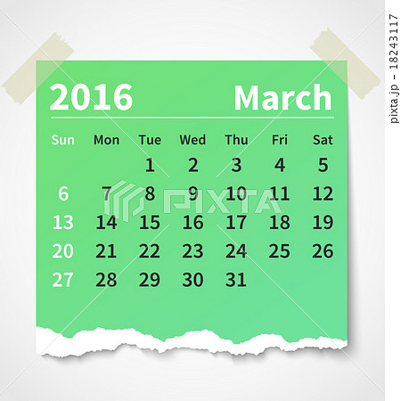 Calendar march 2016 colorful torn paper 18243117