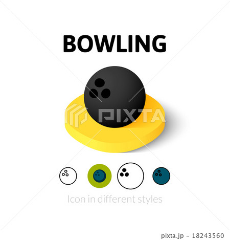 Bowling icon in different style 18243560