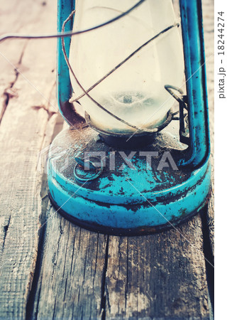 Detail of Vintage Dirty Blue kerosene Lamp Detail of Vintage Dirty Blue kerosene Lamp 18244274