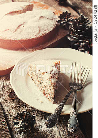 Portion of Christmas Pie with Powdered Sugar Portion of Christmas Pie with Powdered Sugar 18244289