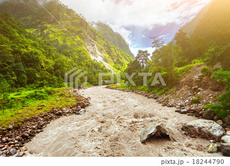 river and mountains in Nepal 18244790