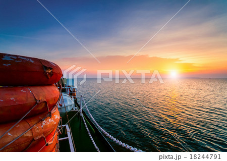 Sunset from boat in Thailand 18244791