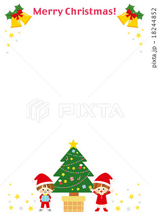 クリスマスカード イラスト 可愛いのイラスト素材 18244852 Pixta