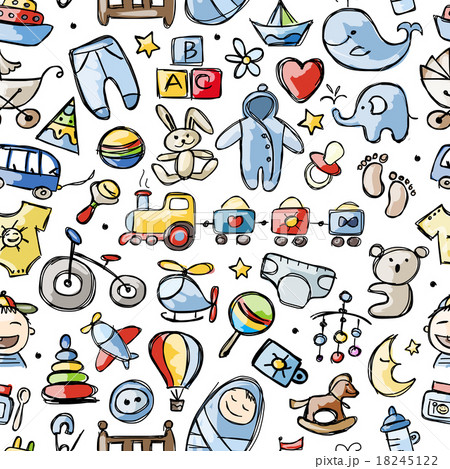 Toys for baby boy, seamless pattern design 18245122