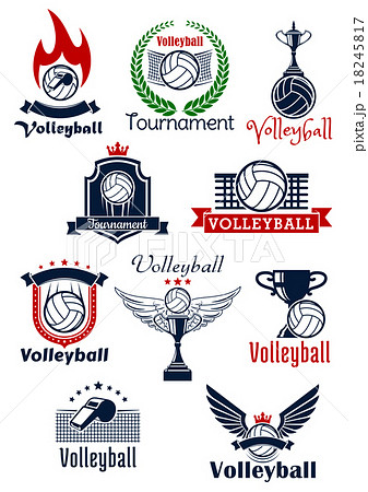 Volleyball Tournament Or Team Symbolsのイラスト素材