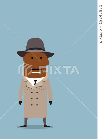 Detective man or spy agent in coat and hat Detective man or spy agent in coat and hat 18245851