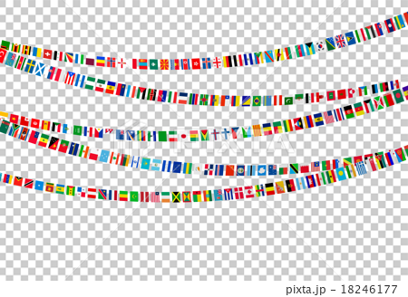 世界の国旗のガーランド 白地のイラスト素材 18246177 Pixta