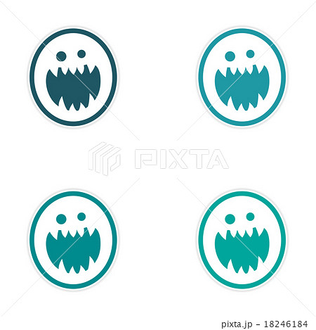 Sticker assembly bright monster with sharp teeth 18246184