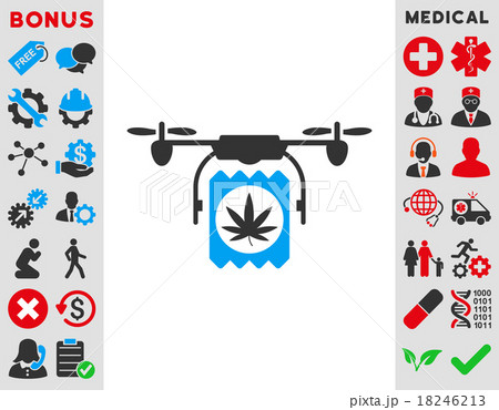 Drugs Drone Delivery Icon 18246213