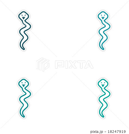 Set of stickers Indian cobra on white background Set of stickers Indian cobra on white background 18247919