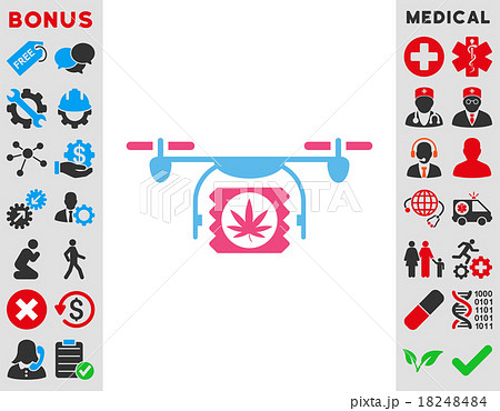 Drugs Drone Shipment Icon 18248484