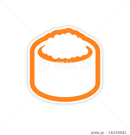 sticker sushi with caviar on a white background 18248881