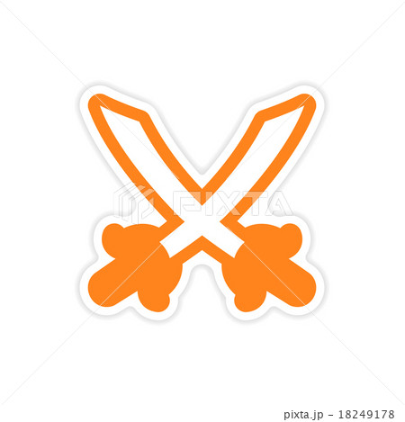 sticker Bright crossed swords on a white 18249178