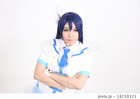 Portrait Cosplay dancing girl isolated in white background Portrait Cosplay dancing girl isolated in white background 18250323