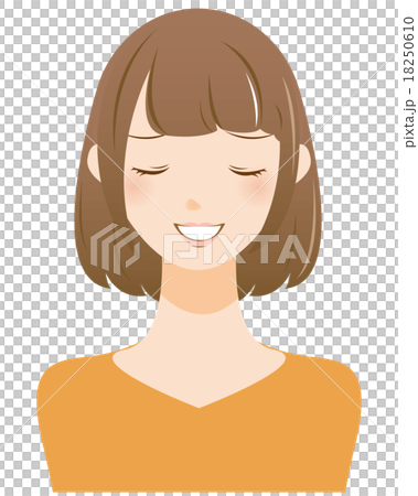 困った笑顔の女性 18250610