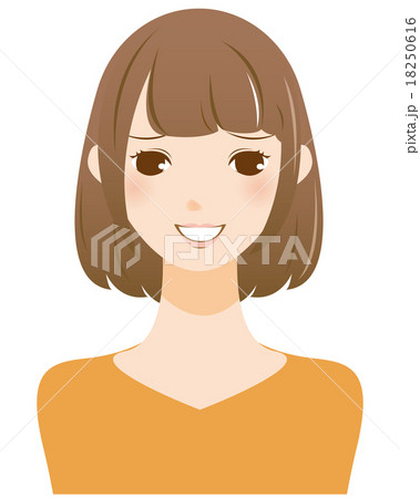 困った笑顔女性 18250616