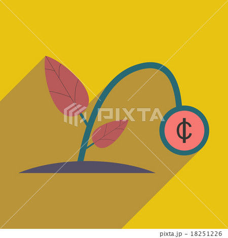 Modern flat icon with shadow money plant Modern flat icon with shadow money plant 18251226
