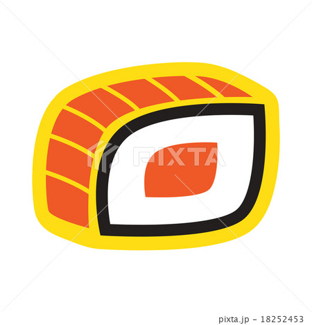 Flat with shadow icon Philadelphia roll on a 18252453