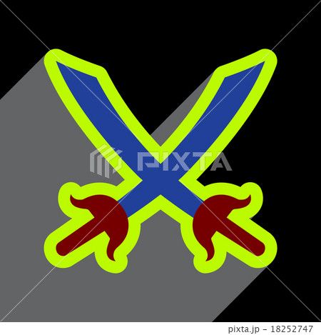 Flat with shadow Icon crossed swords on a colored 18252747