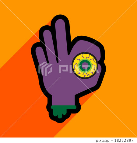 Flat with shadow icon and mobile application hand Flat with shadow icon and mobile application hand 18252897
