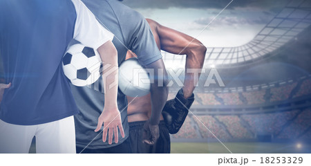 Composite image of fit people Composite image of fit people 18253329