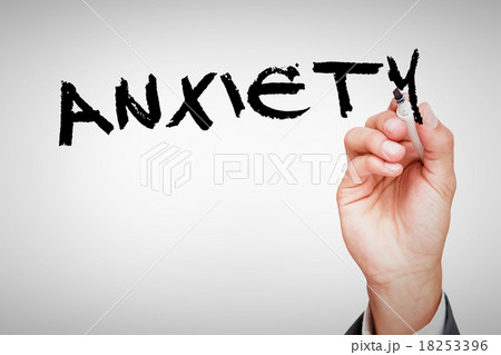 Anxiety against hand holding a marker Anxiety against hand holding a marker 18253396