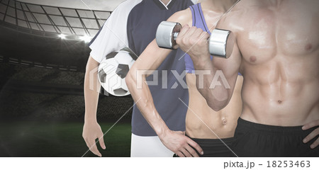 Composite image of fit people Composite image of fit people 18253463