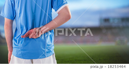 Composite image of rugby player with hands on hips Composite image of rugby player with hands on hips 18253464