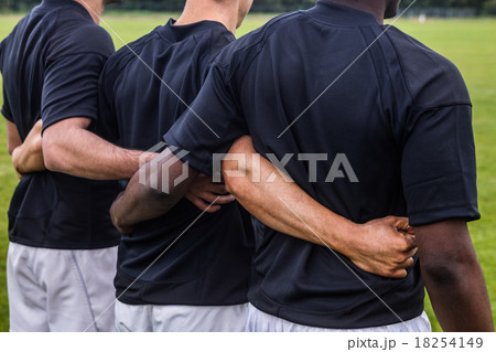 Rugby players standing together before match Rugby players standing together before match 18254149