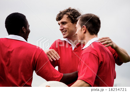 Rugby players celebrating a win Rugby players celebrating a win 18254721