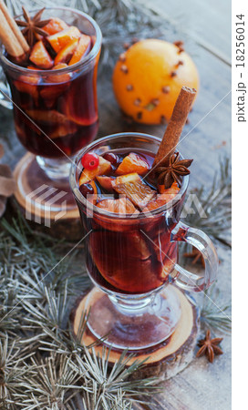 cup of hot mulled wine for Christmas 18256014